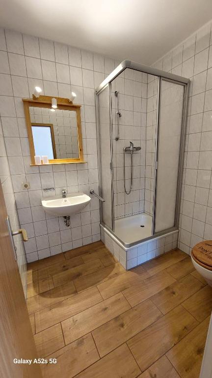 Koupelna v ubytování Bergwald
