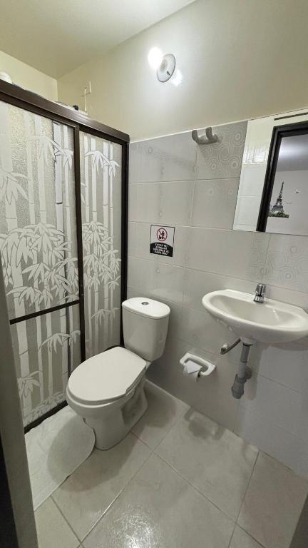 Koupelna v ubytování Hotel Casa Luna