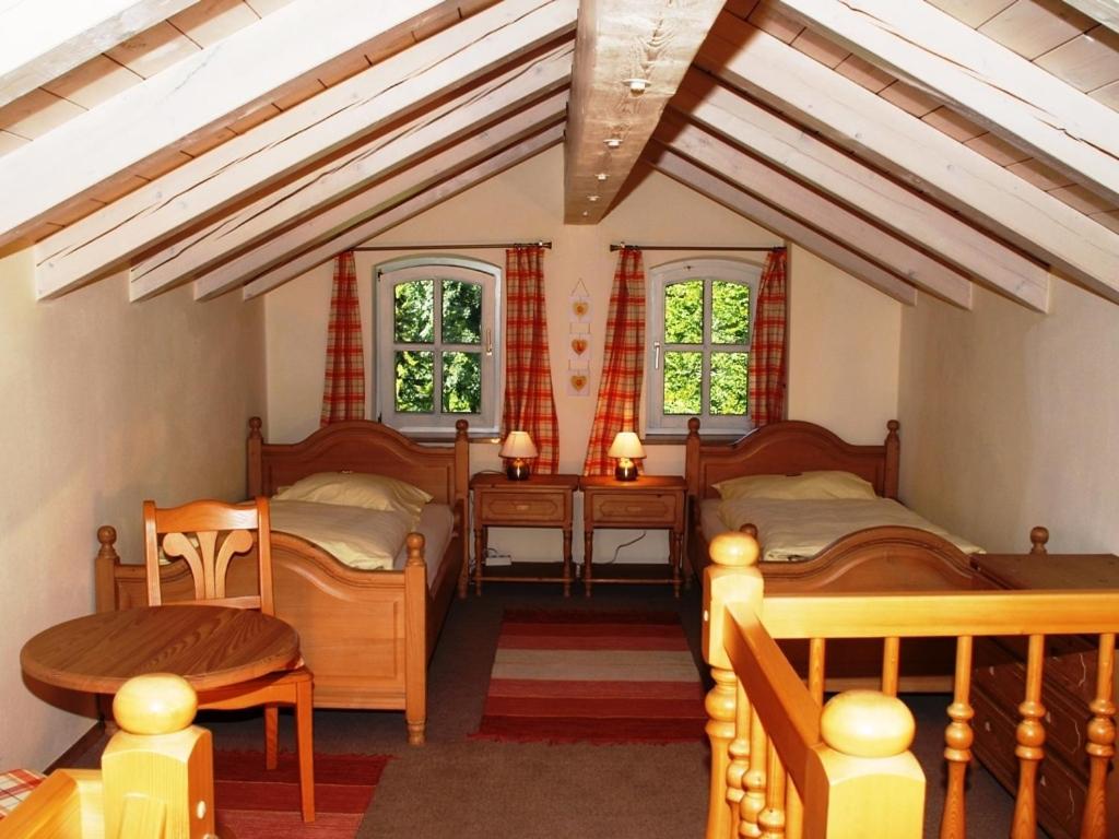 Postel nebo postele na pokoji v ubytování Eichenhof