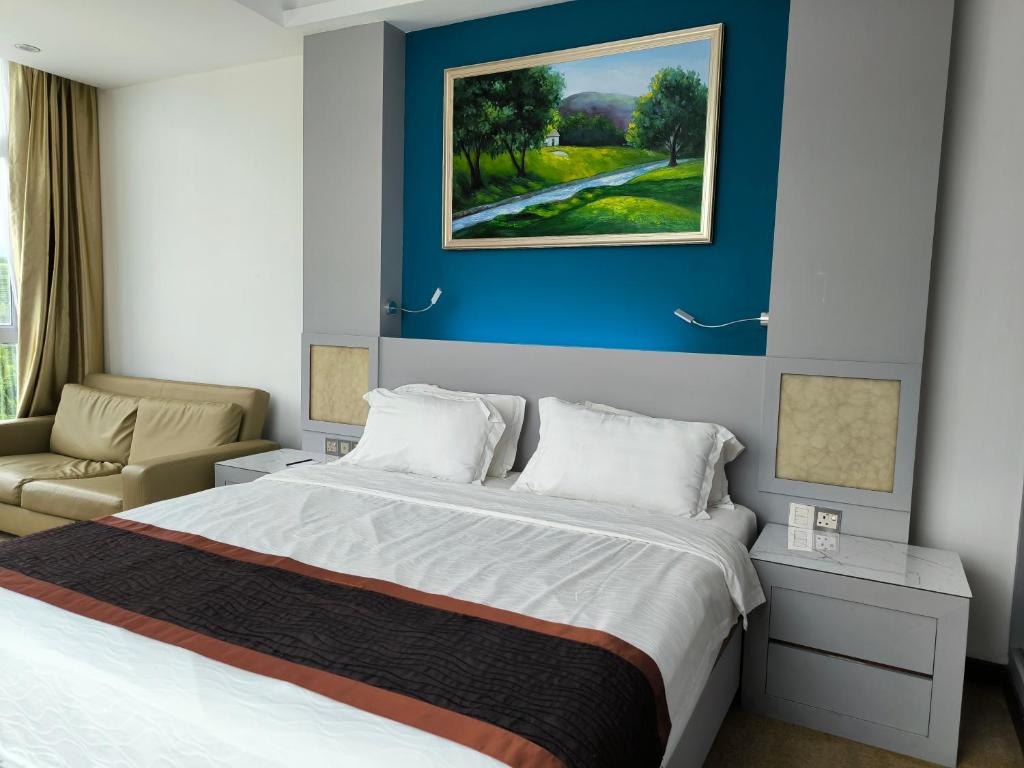 Katil atau katil-katil dalam bilik di Meritz Hotel