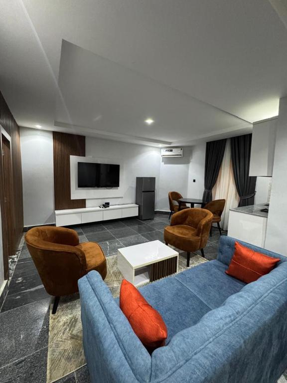 Kuchyň nebo kuchyňský kout v ubytování Tranquila Nest Hotel Kado Abuja