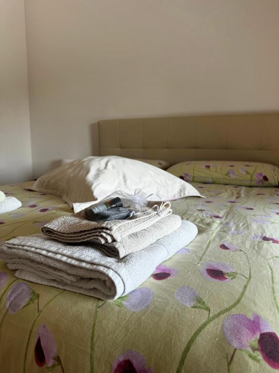 Letto o letti in una camera di Antico Borgo di Liteggio