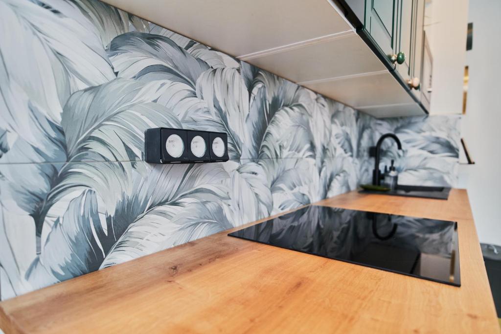 Kuchyň nebo kuchyňský kout v ubytování Hostel Prazacka