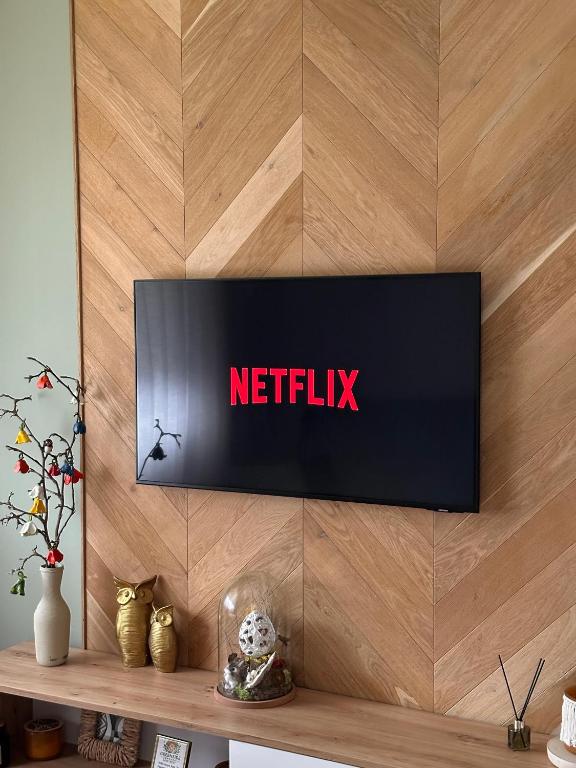 TV a/nebo společenská místnost v ubytování Greenside SunPark Apartament