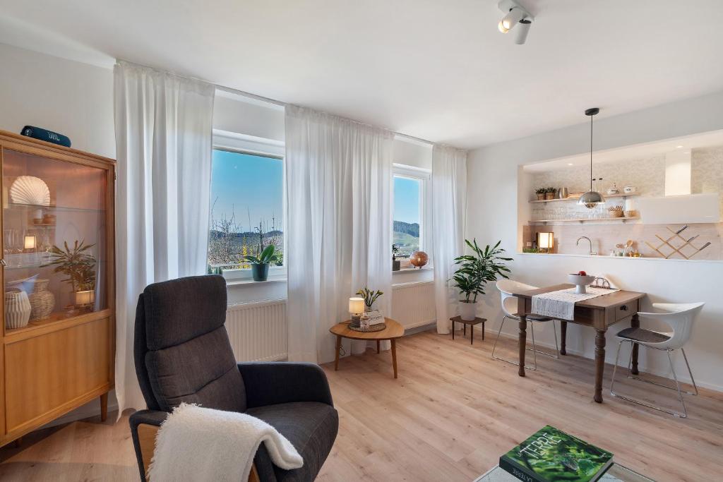 Posezení v ubytování Ferienwohnung Panorama - Suite