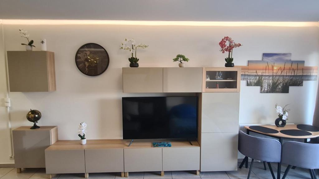 TV a/nebo společenská místnost v ubytování SEA SIDE studio