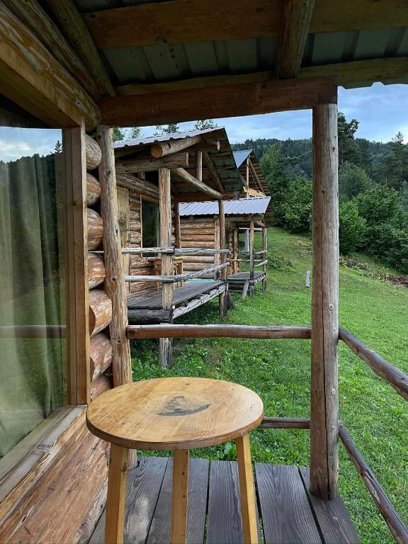 Balkón nebo terasa v ubytování House In The Mountains-Heshkili