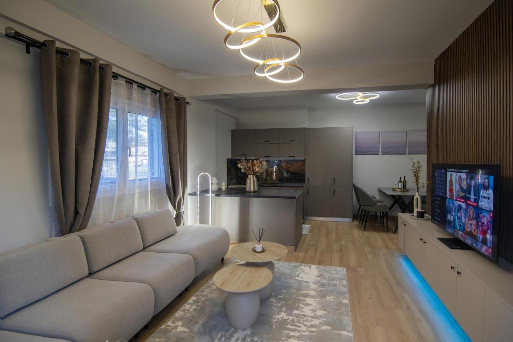 TV a/nebo společenská místnost v ubytování Zeus Residence by Elysium Collection