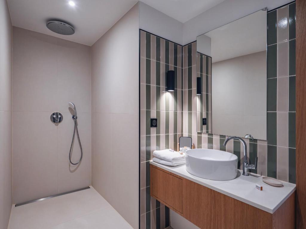 Koupelna v ubytování Hotel Au Vieux Moulin