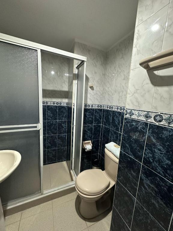 Koupelna v ubytování Hotel Astorias