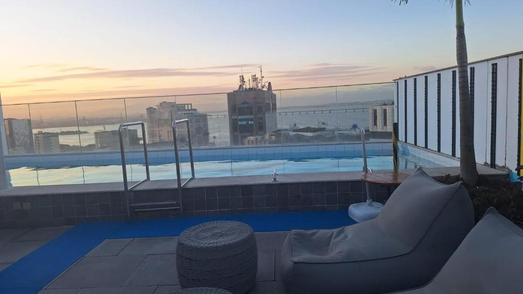 a view of a swimming pool on top of a building at Skylux 3003 in Rio de Janeiro