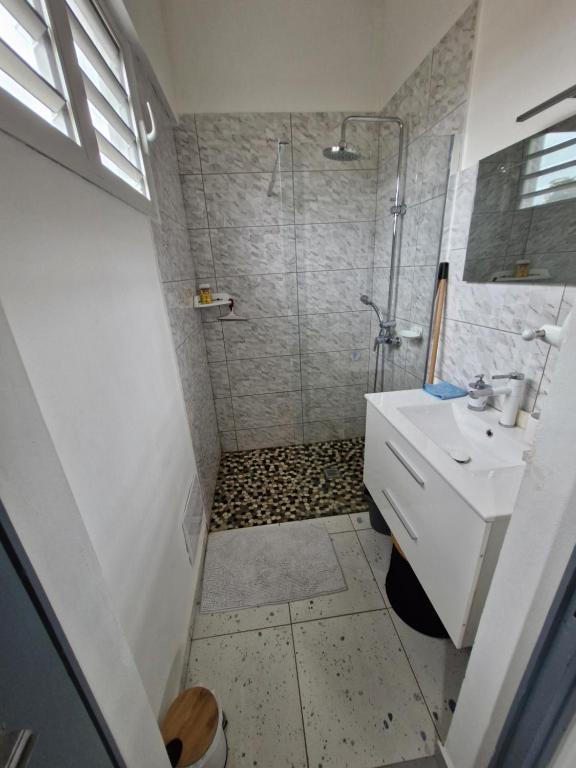 Koupelna v ubytování Chambres d'hôtes dans Villa à Chateauboeuf
