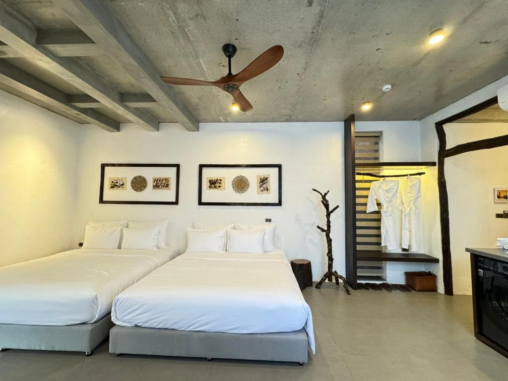 Postel nebo postele na pokoji v ubytování Eco & Rustic Home Hoian