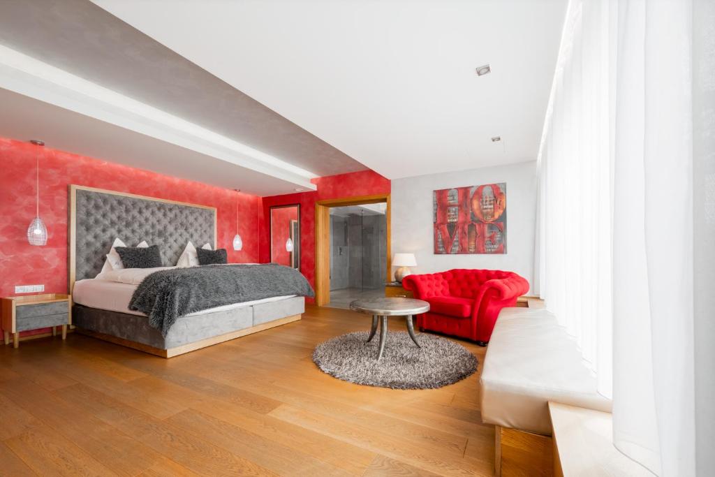 Letto o letti in una camera di Wellness hotel V Nebi