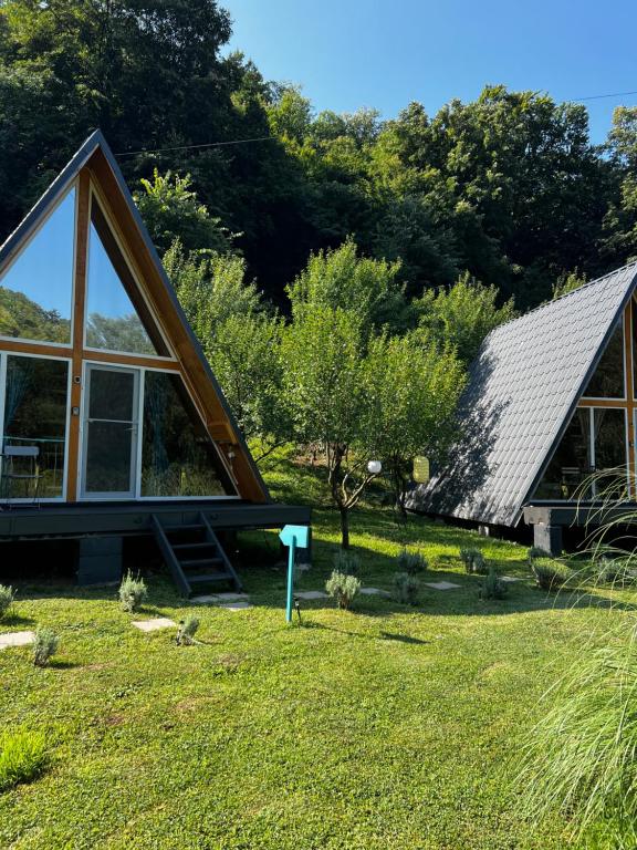 Garður fyrir utan Cabane A-Frame Svinița