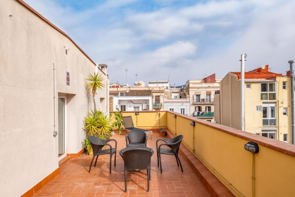Balkón nebo terasa v ubytování AinB Barcelona Sants Apartments