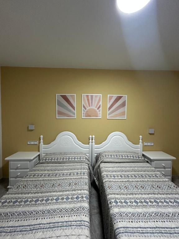 Cama o camas de una habitación en Hostal Casa Vispe