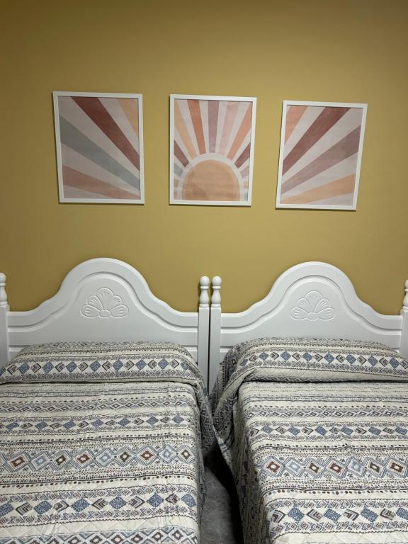 Cama o camas de una habitación en Hostal Casa Vispe