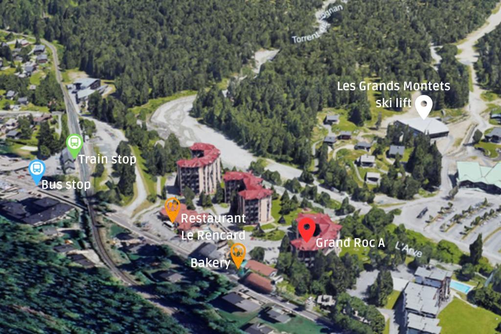 Pohľad z vtáčej perspektívy na ubytovanie Grand Roc A - 3 bedrooms Apartment Next to skilift - By Cozee Rentals