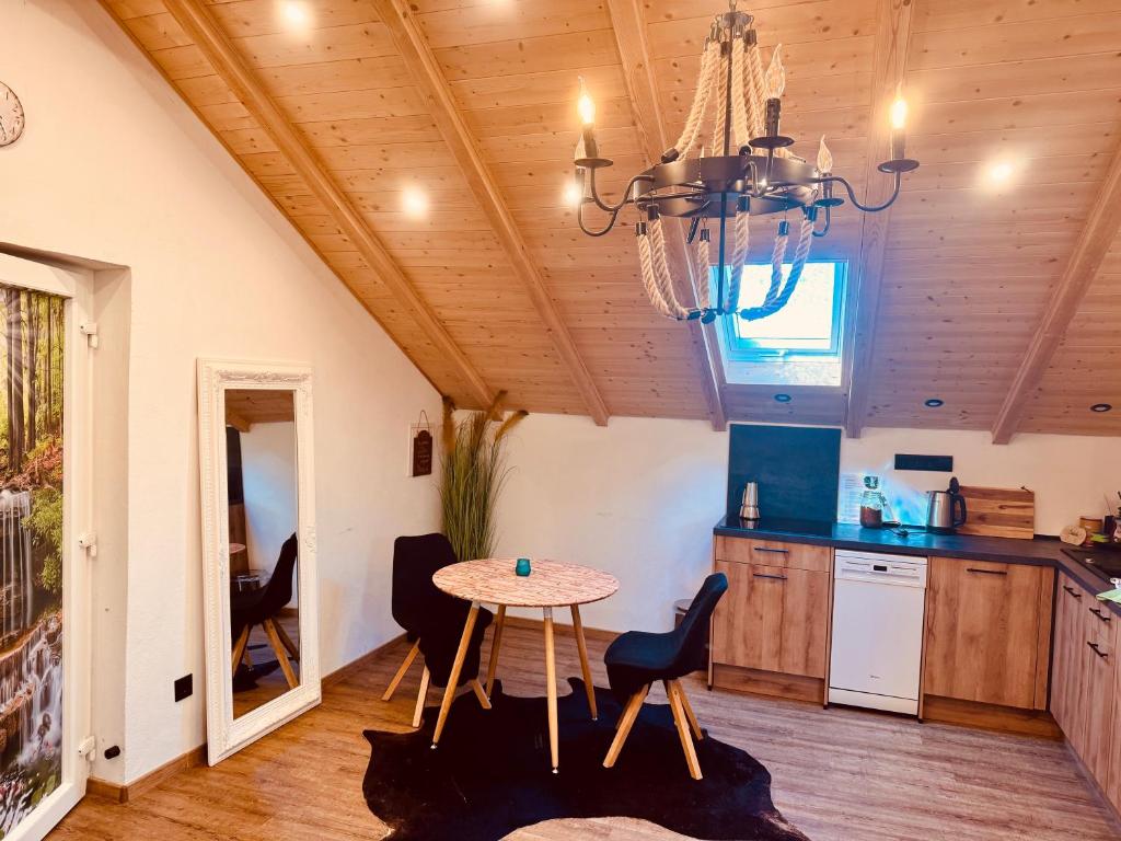 Kuchyň nebo kuchyňský kout v ubytování Game Changer Hof Appartment