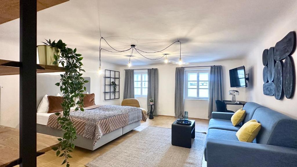 Posteľ alebo postele v izbe v ubytovaní Hotel Krone 1512