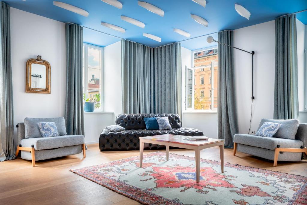 Posezení v ubytování Tromostovje apartments