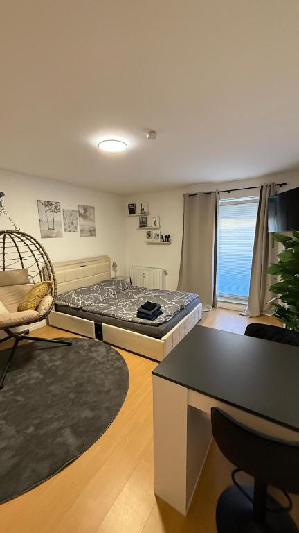 Η κουζίνα ή μικρή κουζίνα στο Modern city apartment with parking