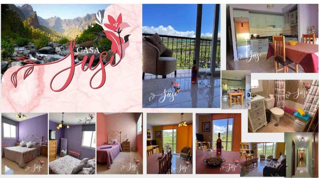 a collage of pictures of a living room at Casa Susi in Tazacorte