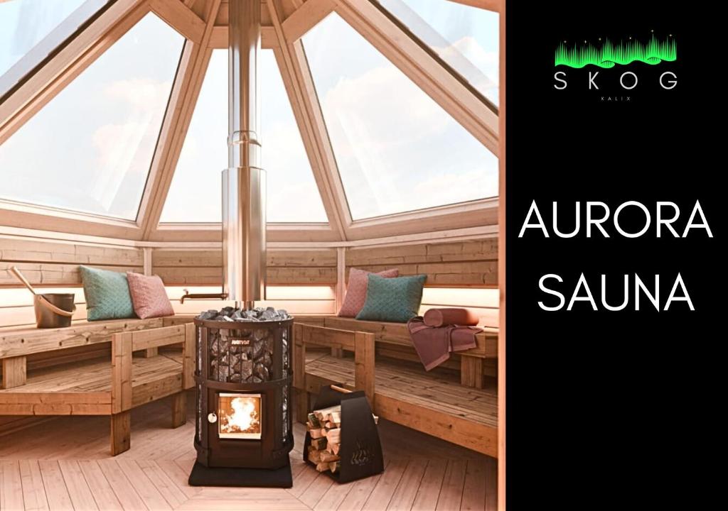 Posezení v ubytování SKOG Aurora igloos