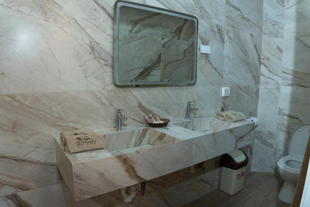 Koupelna v ubytování Hotel Curasi