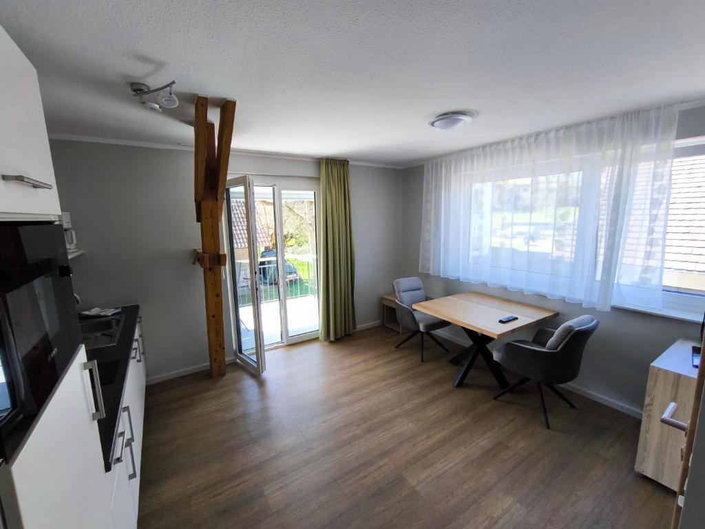 Kuchyň nebo kuchyňský kout v ubytování Birkhofer See genießen - Aparthotel am Bodensee