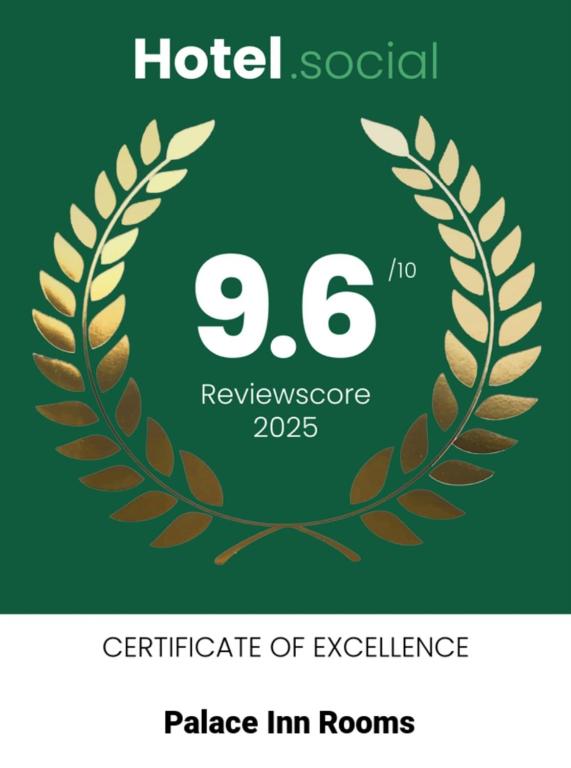 Certifikát, ocenenie alebo iný dokument vystavený v ubytovaní Palace Inn Rooms