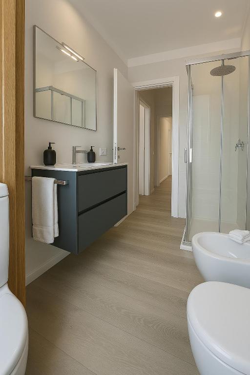 a bathroom with a sink and a mirror at AR Palace Hotel - Palermo in Isola delle Femmine
