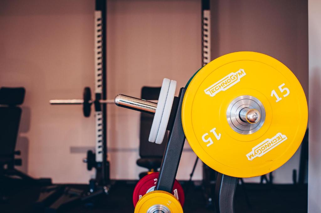 Fitness centrum a/nebo fitness zařízení v ubytování Calvi Hôtel