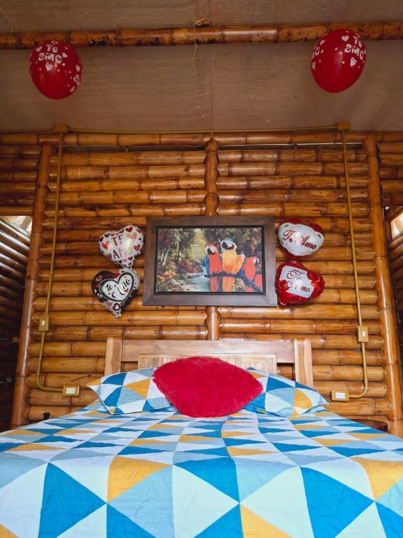 Postel nebo postele na pokoji v ubytování Cabaña el diviso