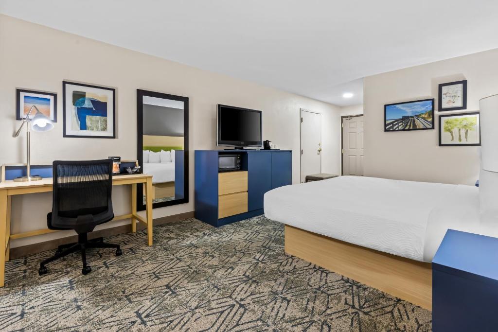Country Inn & Suites by Radisson, Savannah I-95 North, GA - Kamer Met Kingsize Bed En Koelkast – Niet-Rokers