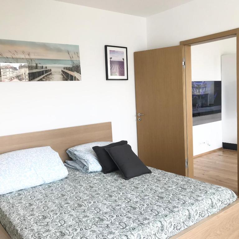 Postel nebo postele na pokoji v ubytování apartmánplus02