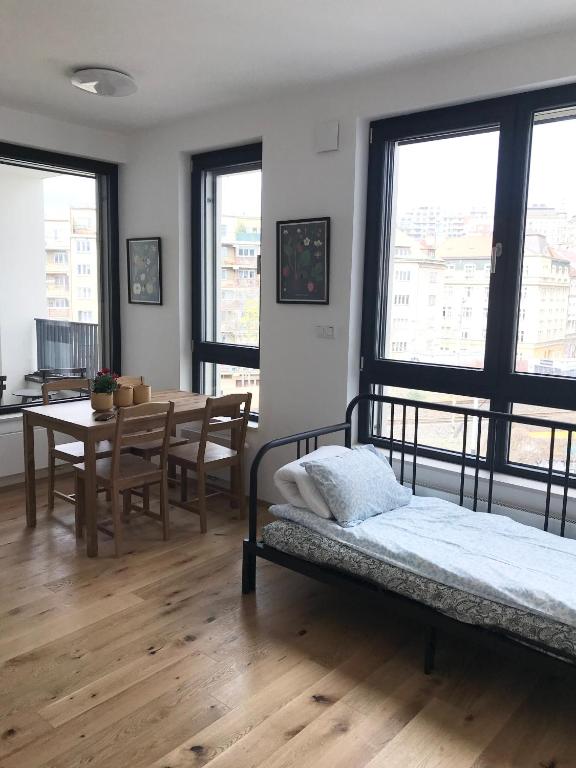Postel nebo postele na pokoji v ubytování apartmánplus02