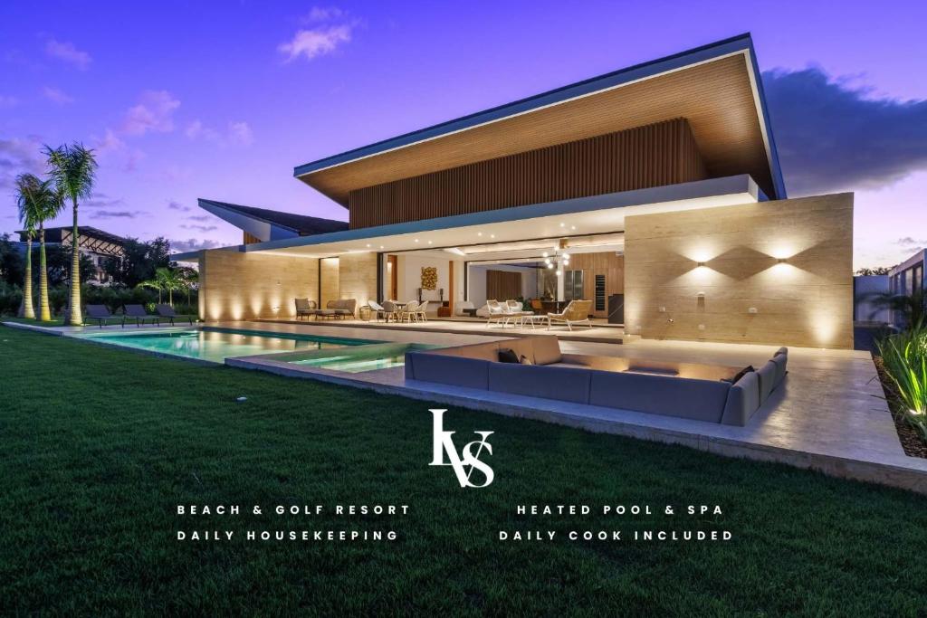 a rendering of a luxury house with a swimming pool at Zen Oasis Villa at Casa de Campo in La Romana
