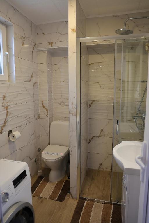 Koupelna v ubytování Apartman Jež