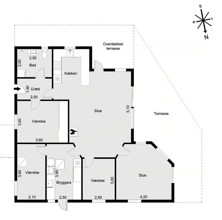 a floor plan of a house at Holiday Home By Gudenå River With Natural Garden in Bjerringbro
