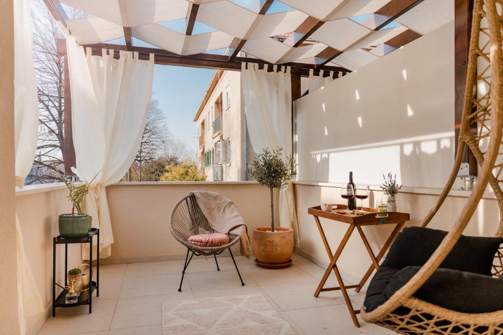 Balkón nebo terasa v ubytování Olea Delux Rooms