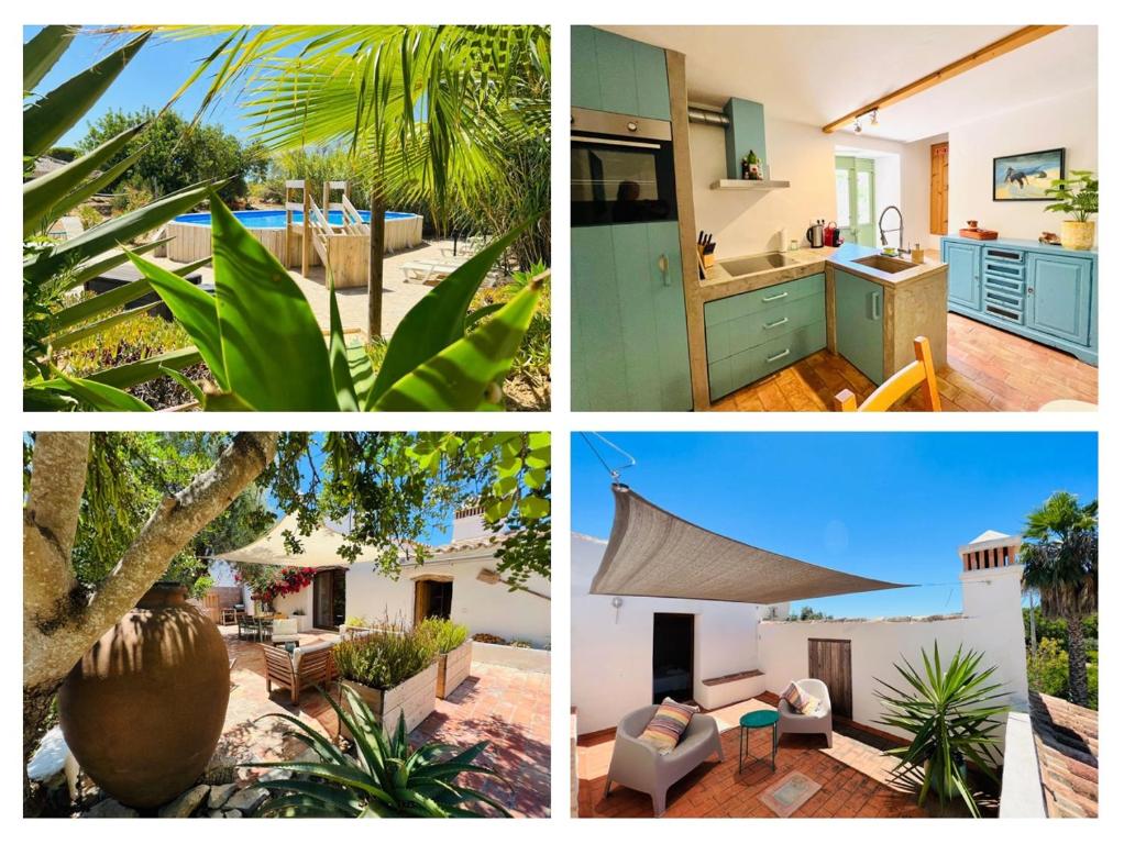 a collage of pictures of a house at Quinta da Vida in Moncarapacho