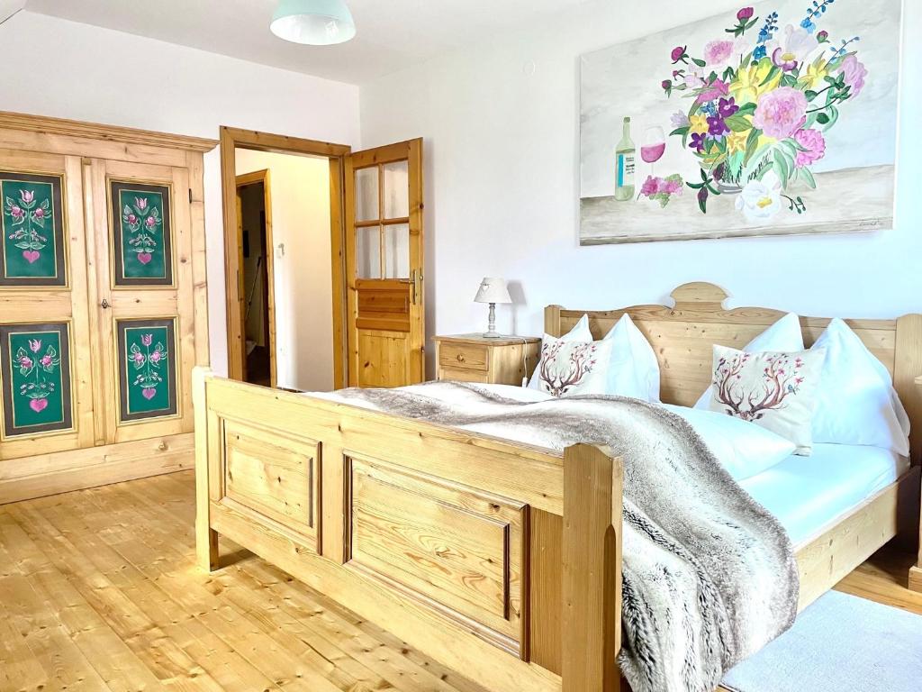Postel nebo postele na pokoji v ubytování Landhaus Weinblick