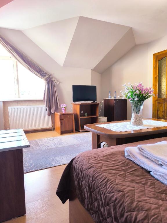 TV a/nebo společenská místnost v ubytování Hotel Delfin
