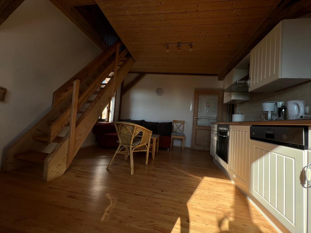 Kuchyň nebo kuchyňský kout v ubytování Ölmühle Eberstedt