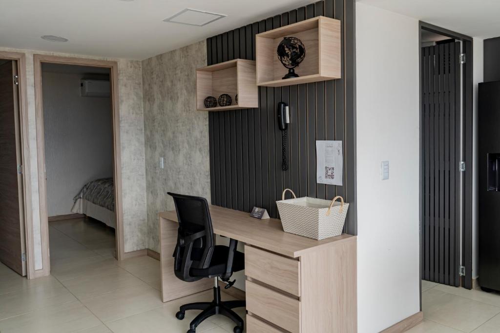 Kuchyň nebo kuchyňský kout v ubytování Apartamentos Gema Lujosos en Laureles