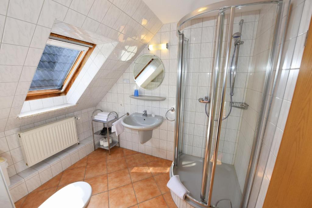 Koupelna v ubytování Hotel-England