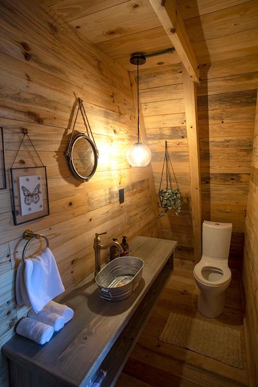Koupelna v ubytování Cabañas Chalets Piedra Alta Zacatlan