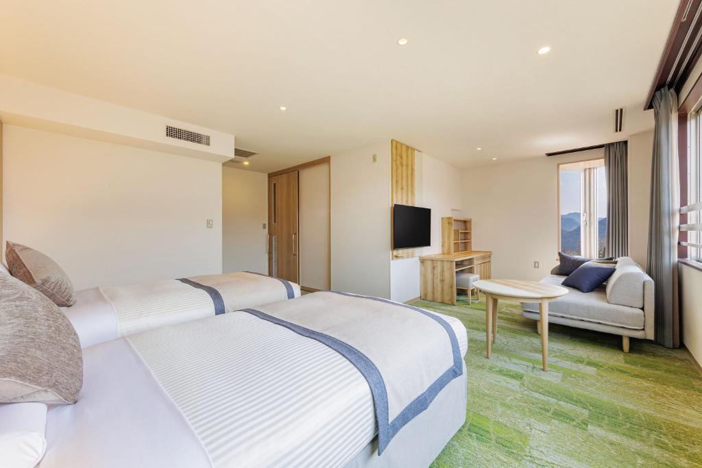 Postel nebo postele na pokoji v ubytování KAMENOI HOTEL Nagatoro Yorii